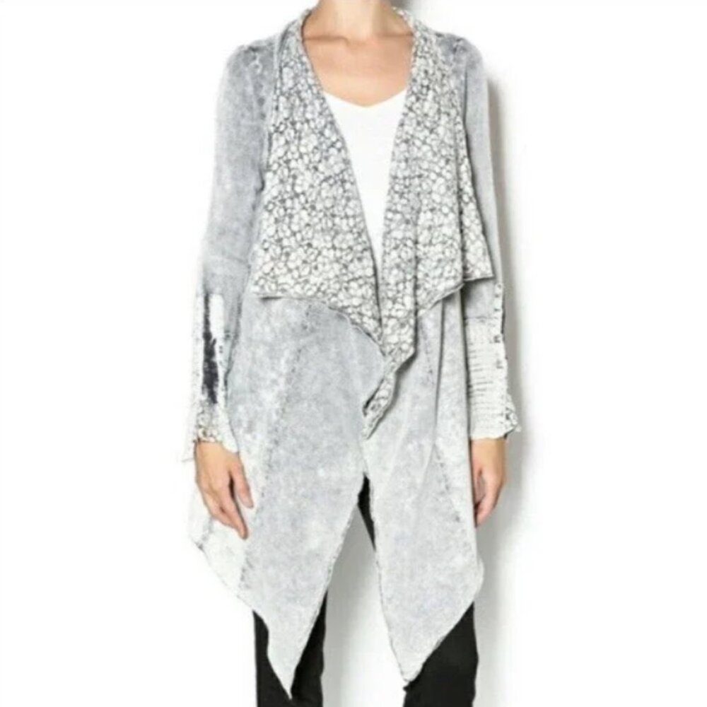 NWOT Aratta Silent Journey Women's Thermal Waffle Knit Cardigan Small Tic Toc